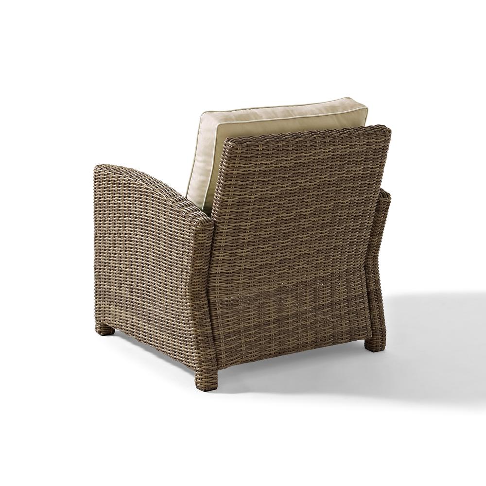 Weathered Brown Outdoor Wicker Arm Chair with Durable Frame and Comfortable. Picture 5