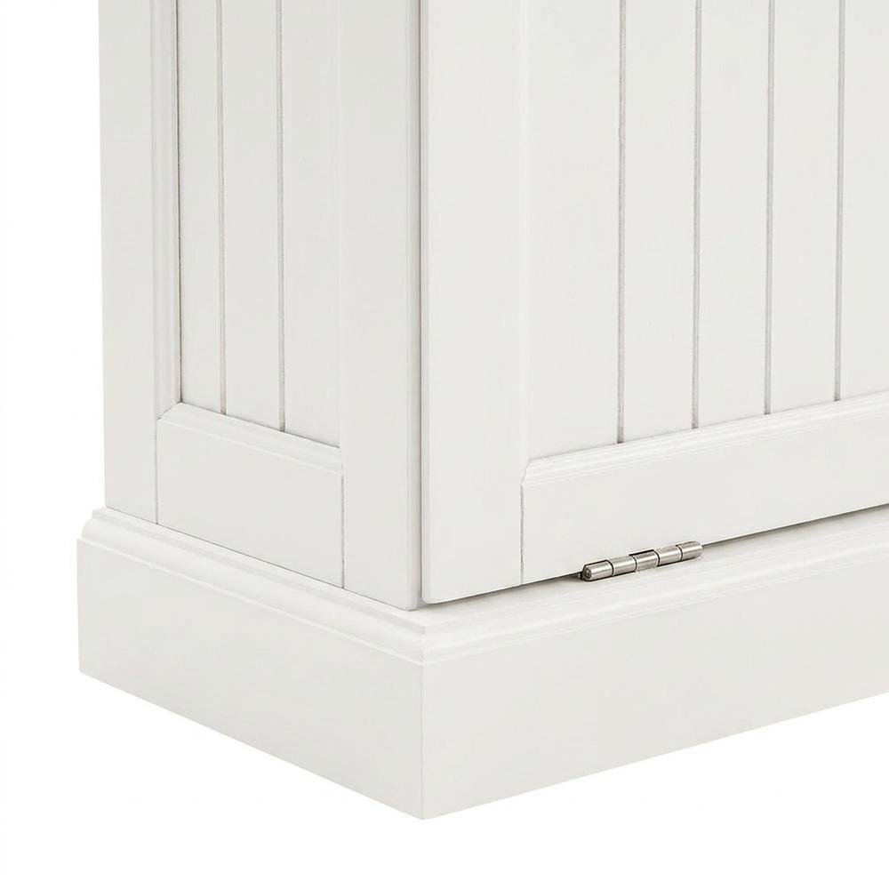 Distressed White Hall Tree with Anti-Tip Hardware and Storage Space. Picture 6