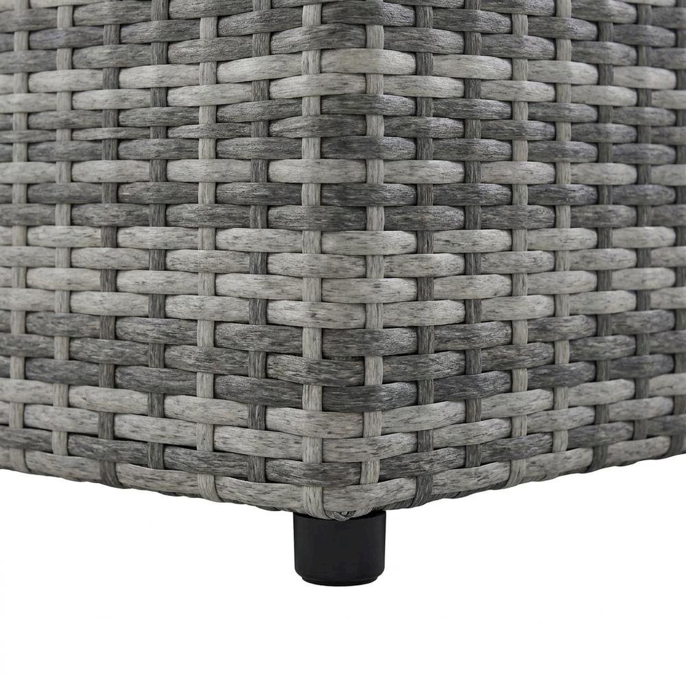 Gray Outdoor Wicker Round Sectional Sofa with Cushions and Sturdy Frame. Picture 6