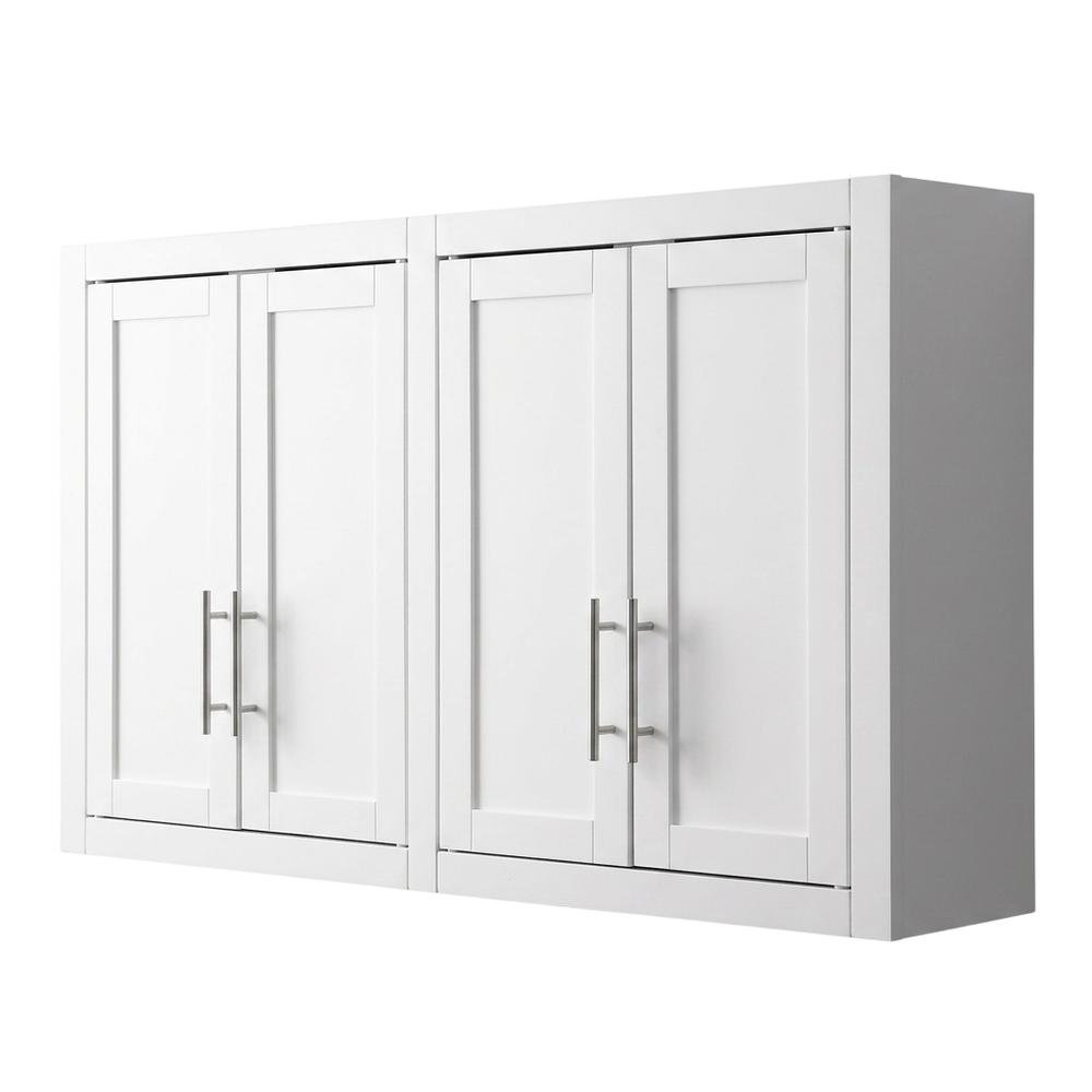 White 2-Piece Wall Kitchen Cabinet Set, MDF Birch Veneer Mounted. Picture 1