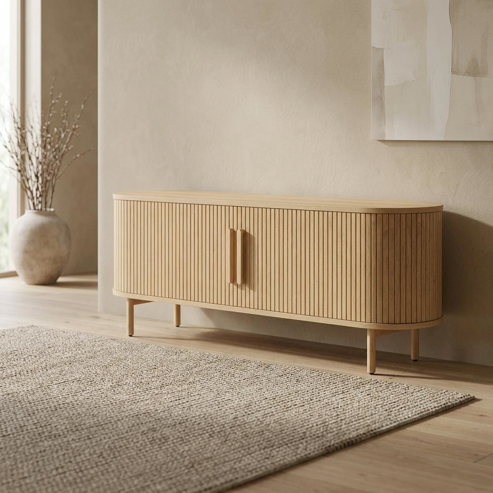 Wooden Record Player Cabinet with Vinyl Storage for Entertainment Rooms. Picture 3