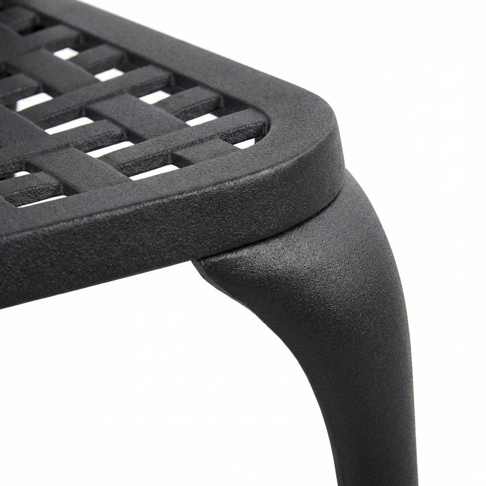 Black outdoor armchair set with high backrests and sturdy construction. Picture 7