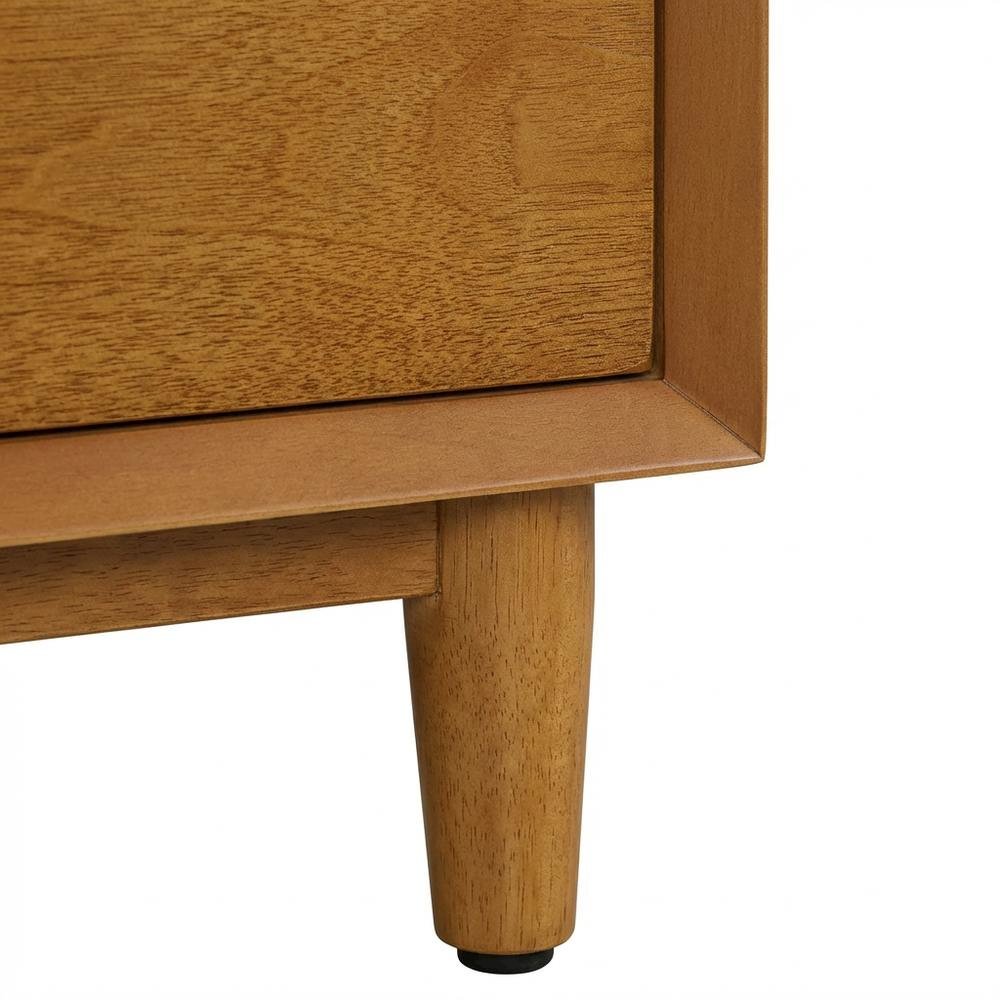 Modern nightstand with MDF and solid wood finish for bedroom storage. Picture 6