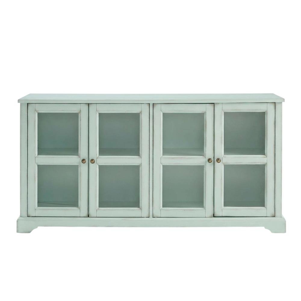 Glass Door Sideboard with Anti-Tip Mechanism and ample storage. Picture 5