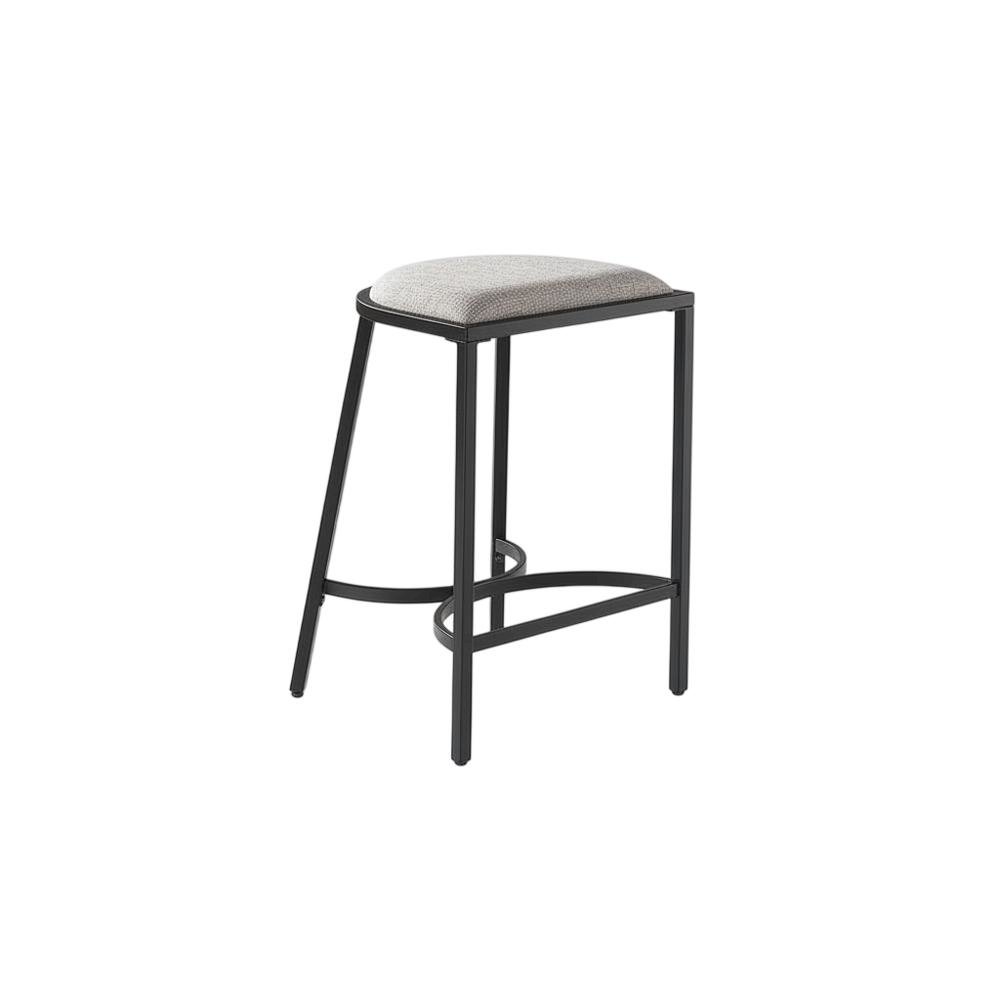 Counter Height Bar Stool Set with Plush Upholstery and Wooden Legs. Picture 3