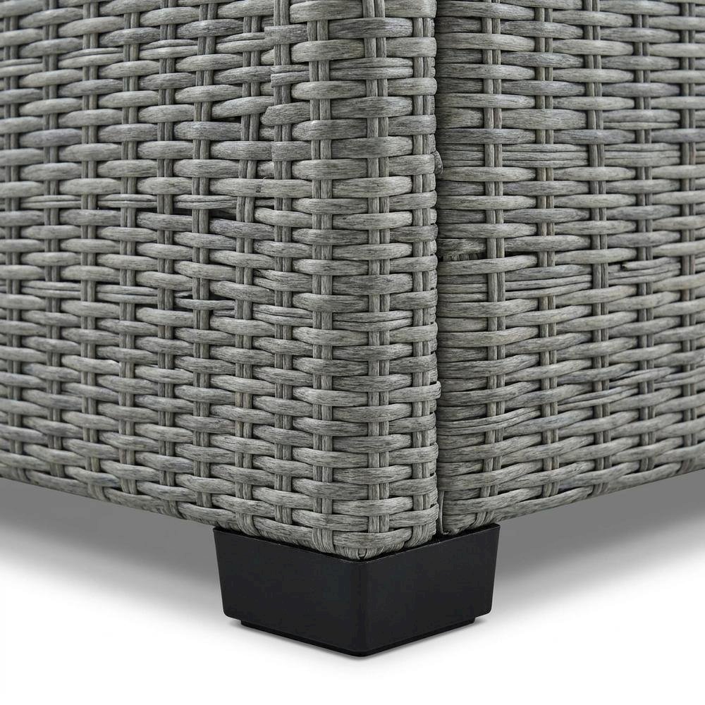 Gray Outdoor Wicker Corner Chair with Weatherproof Design. Picture 5