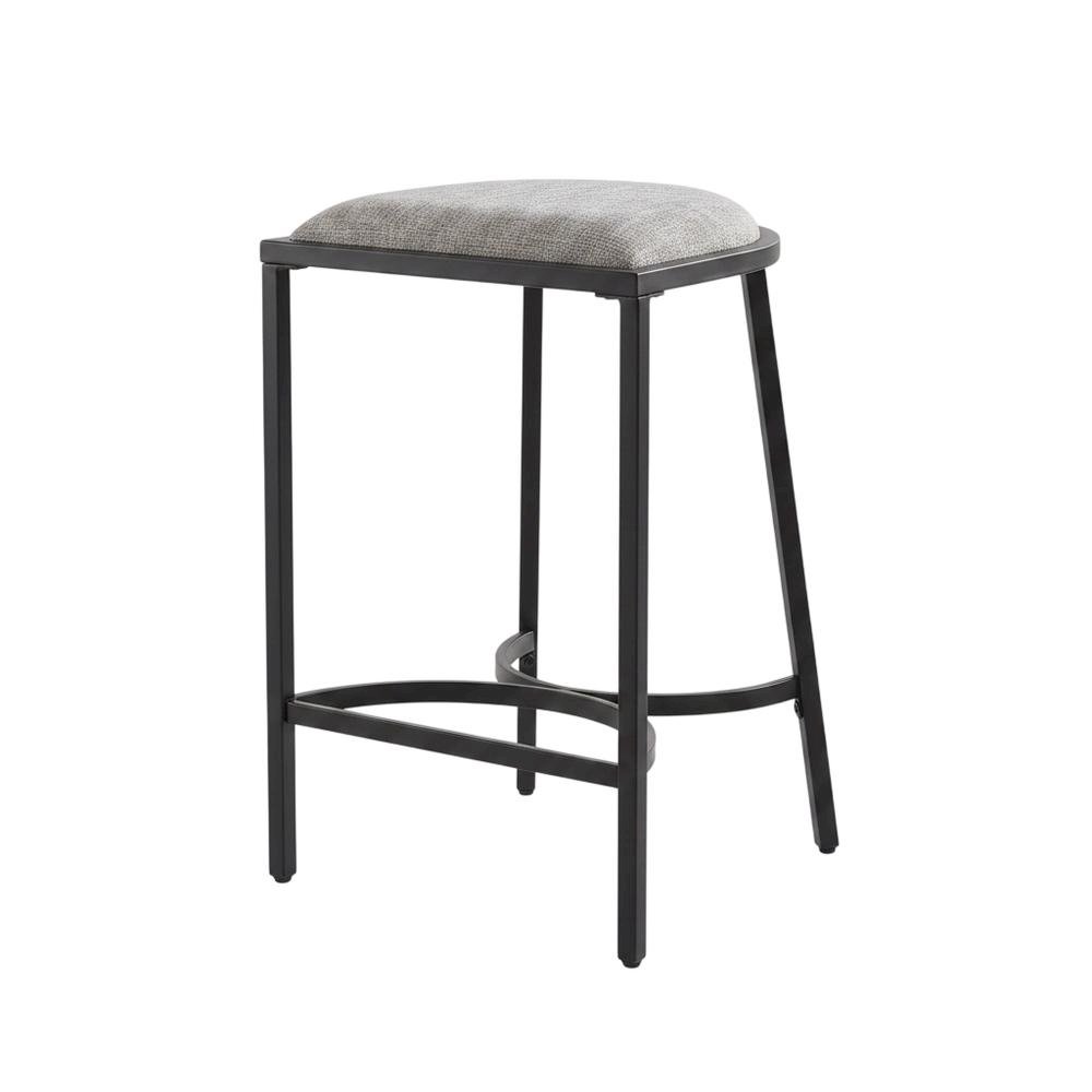 Counter Height Bar Stool Set with Plush Upholstery and Wooden Legs. Picture 4