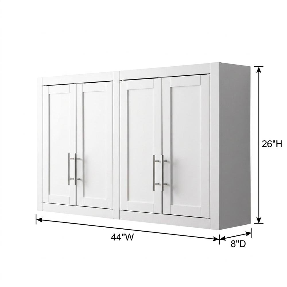 White 2-Piece Wall Kitchen Cabinet Set, MDF Birch Veneer Mounted. Picture 7