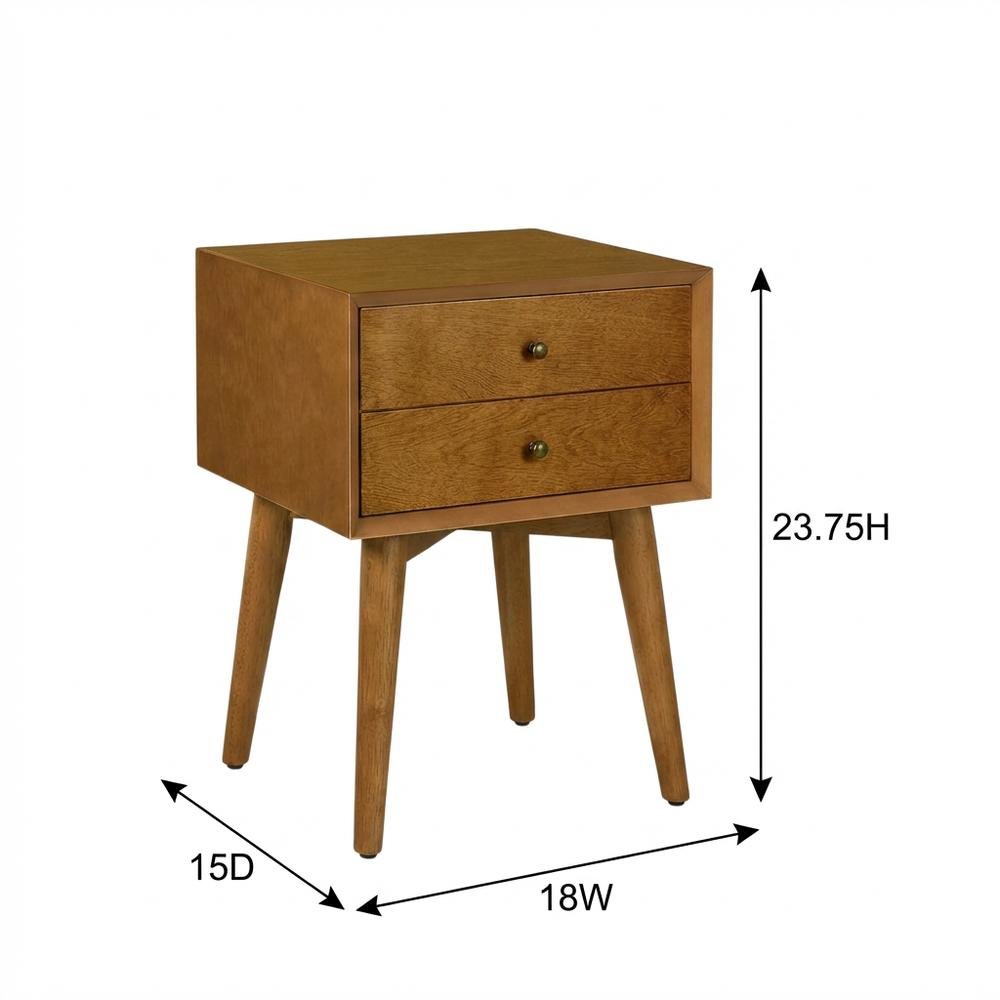 Modern nightstand with MDF and solid wood finish for bedroom storage. Picture 7