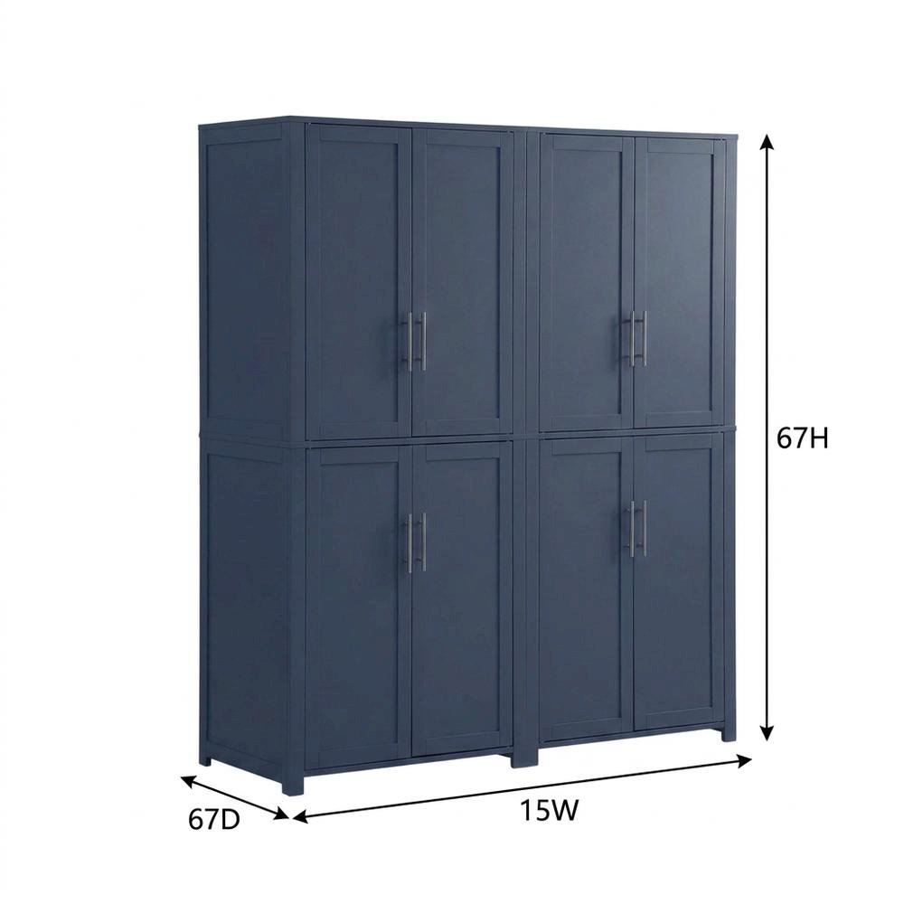 Two-Piece Kitchen Pantry Storage Set with Anti-Tip Mechanism and Floor Clearance. Picture 7