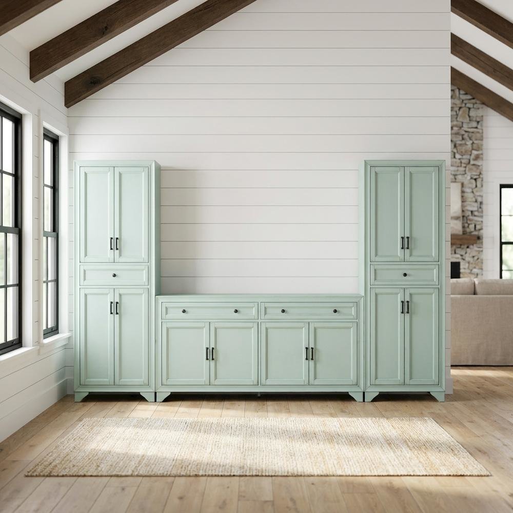 3-Piece Sideboard and Pantry Set with Anti-Tip Feature and Ample Storage. Picture 3