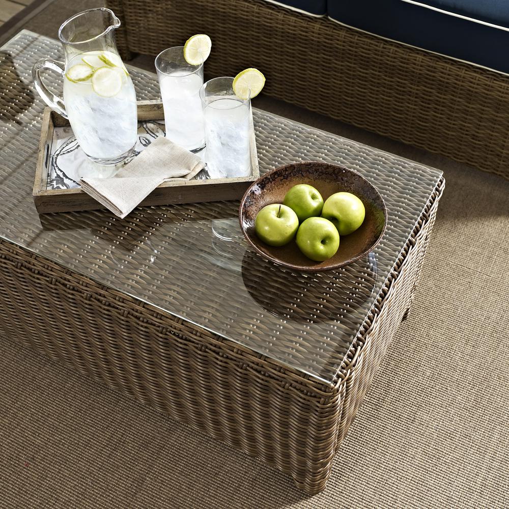 Bradenton 3Pc Wicker Outdoor Loveseat Patio Furniture Set. Picture 11