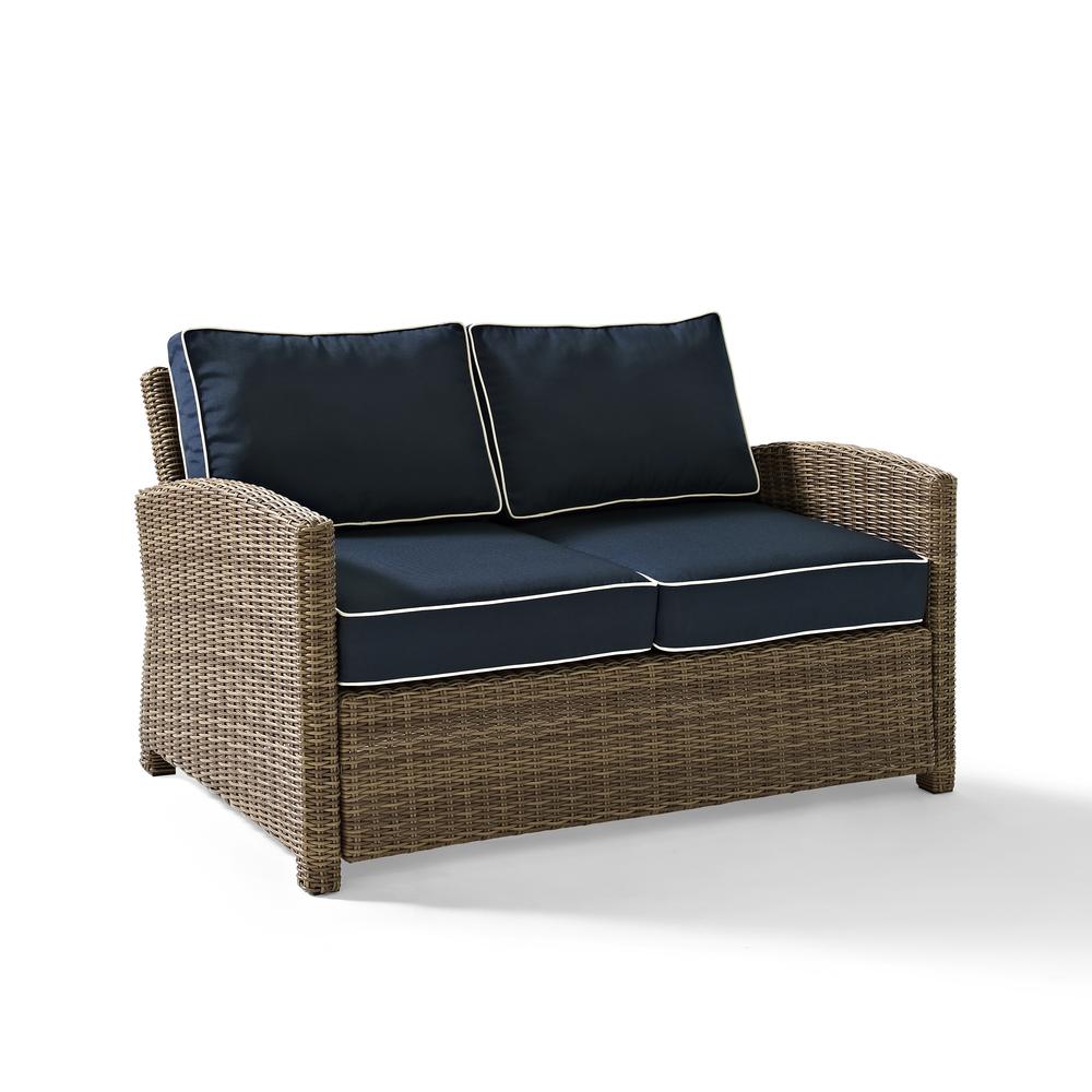 Bradenton 3Pc Wicker Outdoor Loveseat Patio Furniture Set. Picture 7