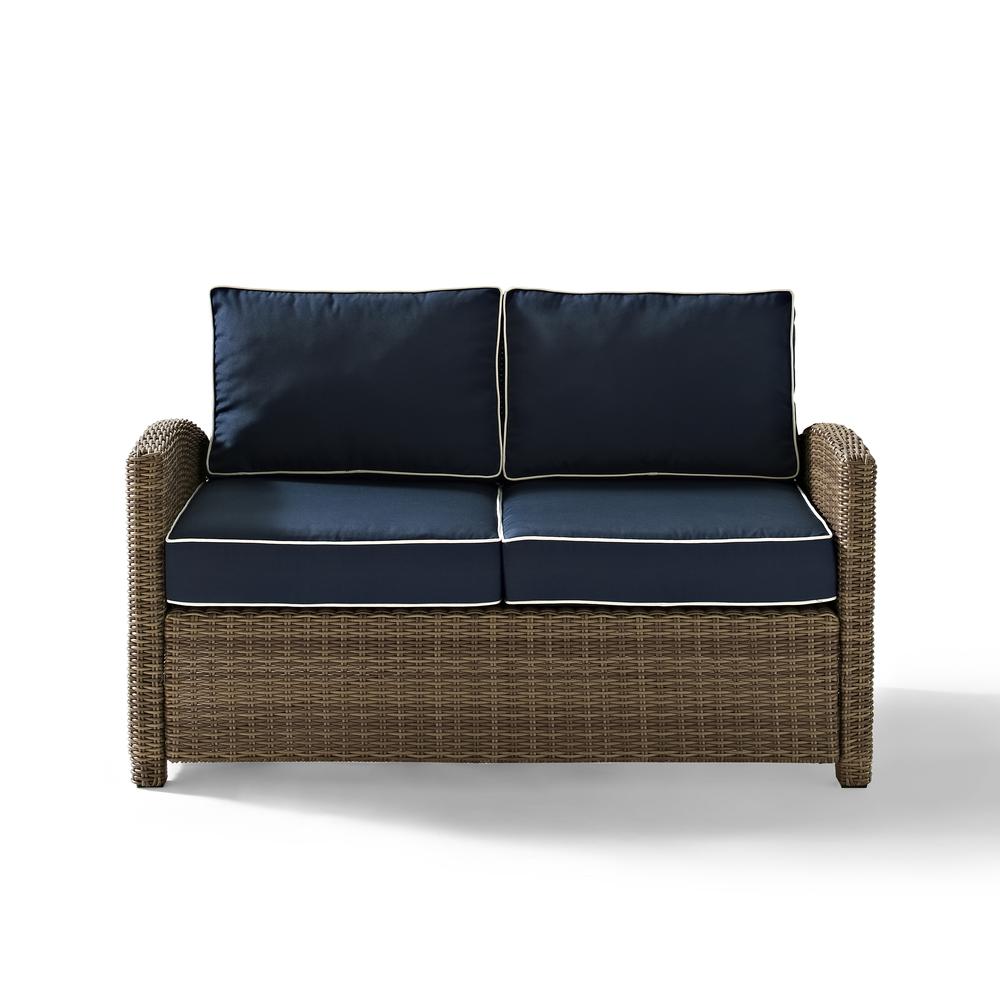 Bradenton 3Pc Wicker Outdoor Loveseat Patio Furniture Set. Picture 8