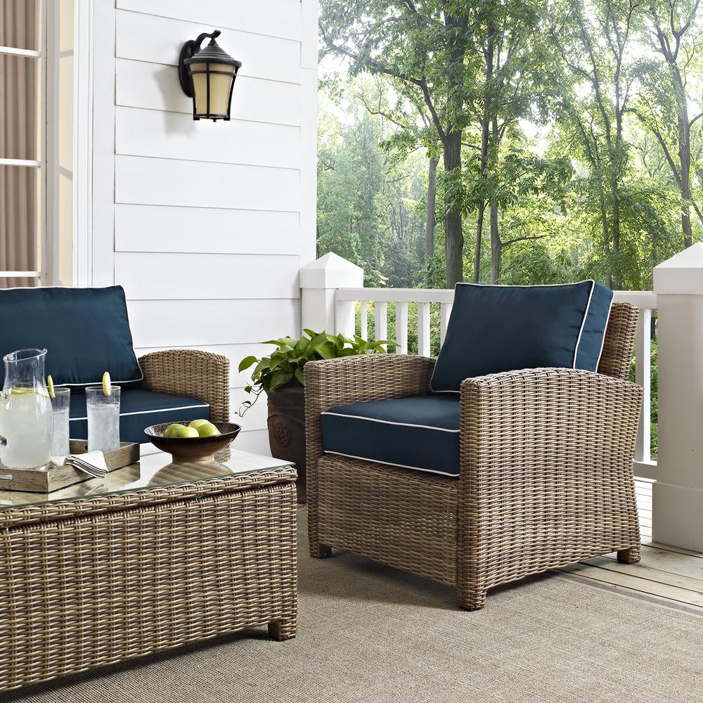 Bradenton 3Pc Wicker Outdoor Loveseat Patio Furniture Set. Picture 2