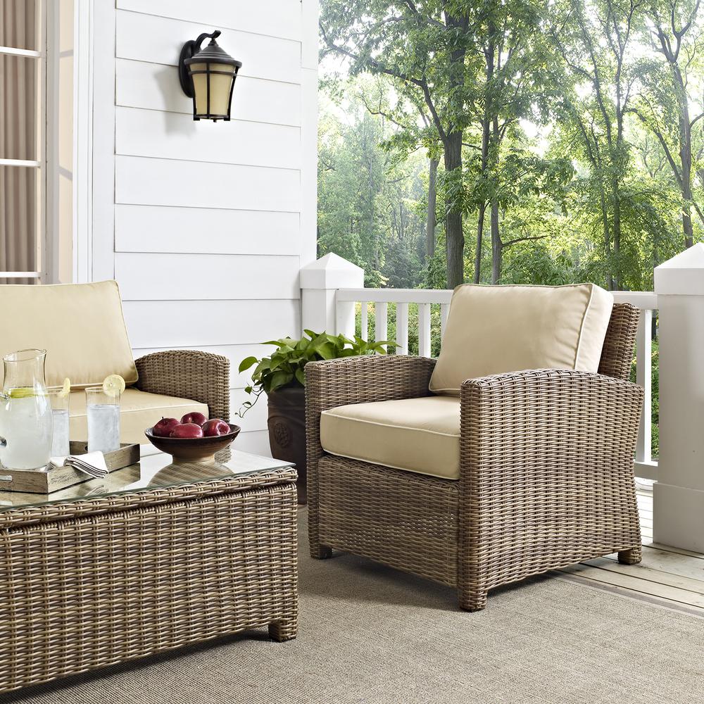 Bradenton 3Pc Outdoor Loveseat Furniture Set, Loveseat, Arm Chair, Coffee Table. Picture 5