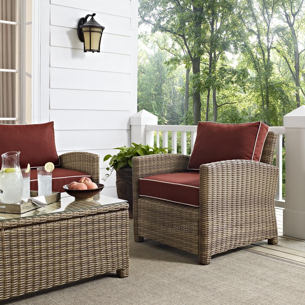 Bradenton 3Pc Outdoor Loveseat Furniture Set, Loveseat, Arm Chair, Coffee Table. Picture 5