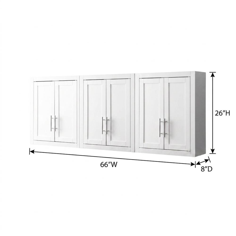 White 3-Piece Wall Kitchen Cabinet Set, MDF Birch Veneer Wide. Picture 7