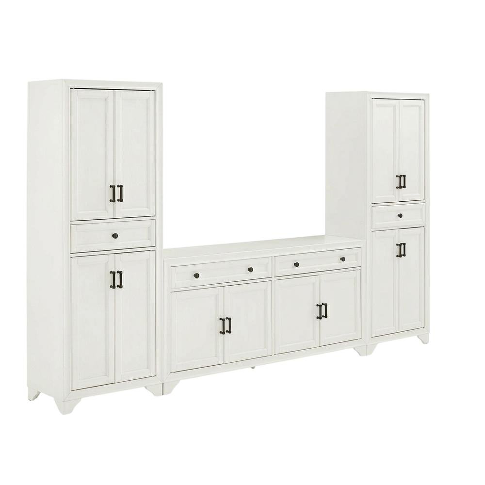Contemporary 3-Piece Entertainment Center with Sideboard and Storage Pantries. Picture 1