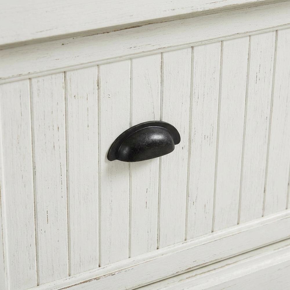 Distressed White Hall Tree with Anti-Tip Hardware and Sturdy Construction. Picture 6