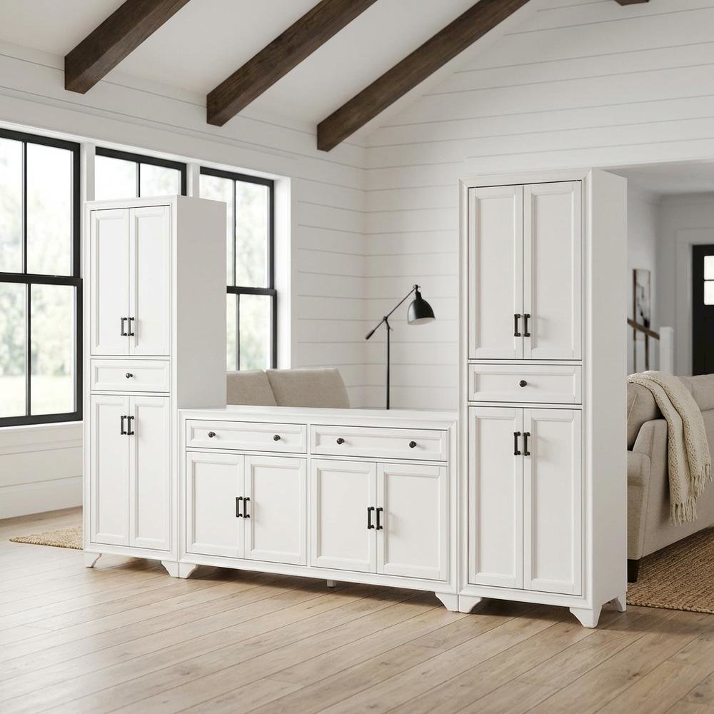 Contemporary 3-Piece Entertainment Center with Sideboard and Storage Pantries. Picture 2