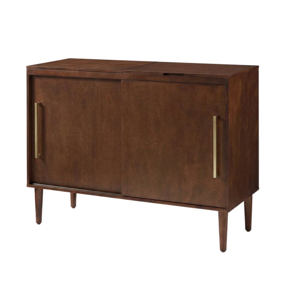 Mahogany Media Console with Anti-Tip Hardware and Sturdy Design. Picture 3