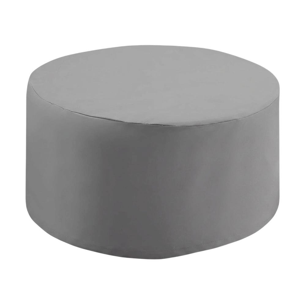 Round outdoor coffee table cover with waterproof fabric for weather protection. Picture 4