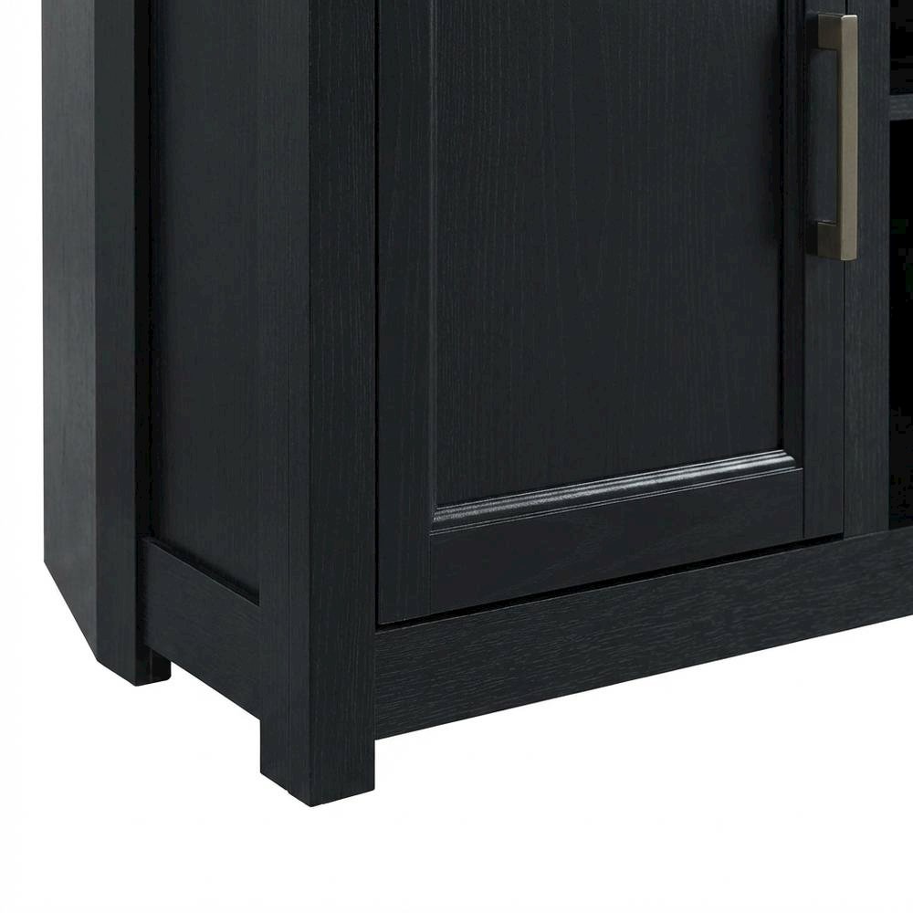 Black Corner TV Stand for 65+ Inch TVs with Storage Shelves. Picture 6