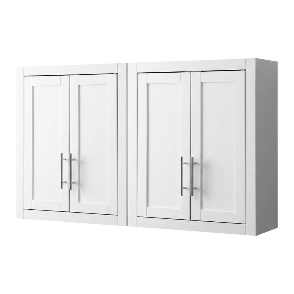 White 2-Piece Wall Storage Cabinet Set, MDF Birch Veneer. Picture 1