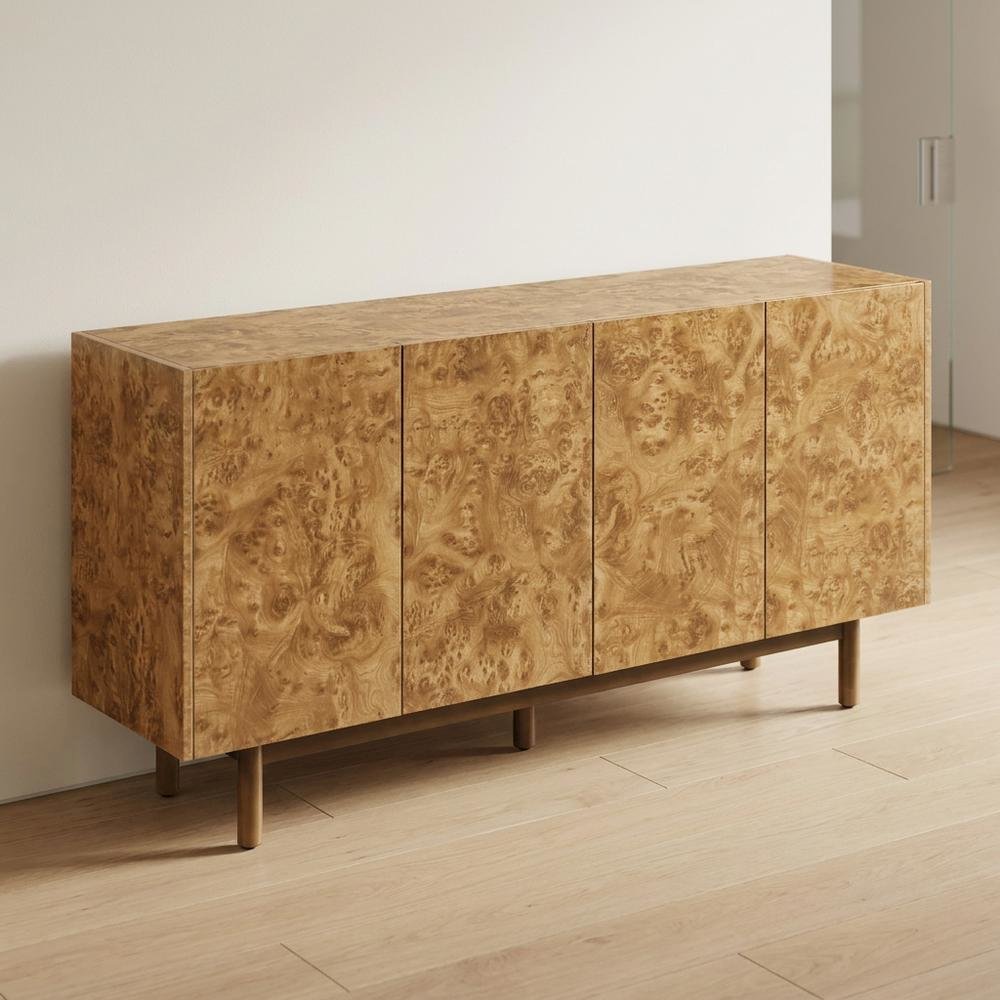 Contemporary Sideboard with Anti-Tip Mechanism and Floor Clearance Sturdy Finish. Picture 2
