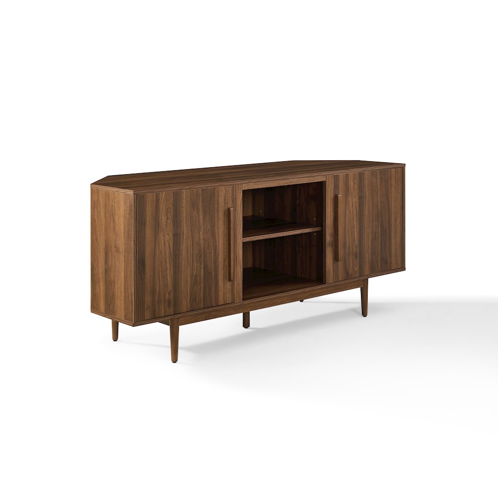 Liam Corner Tv Stand For 65" Tv Walnut. Picture 1