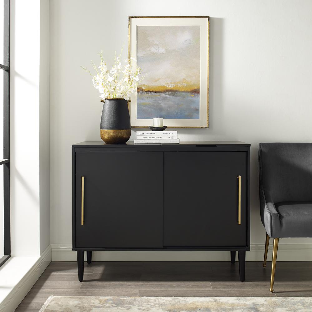 Everett Media Console Matte Black. Picture 2