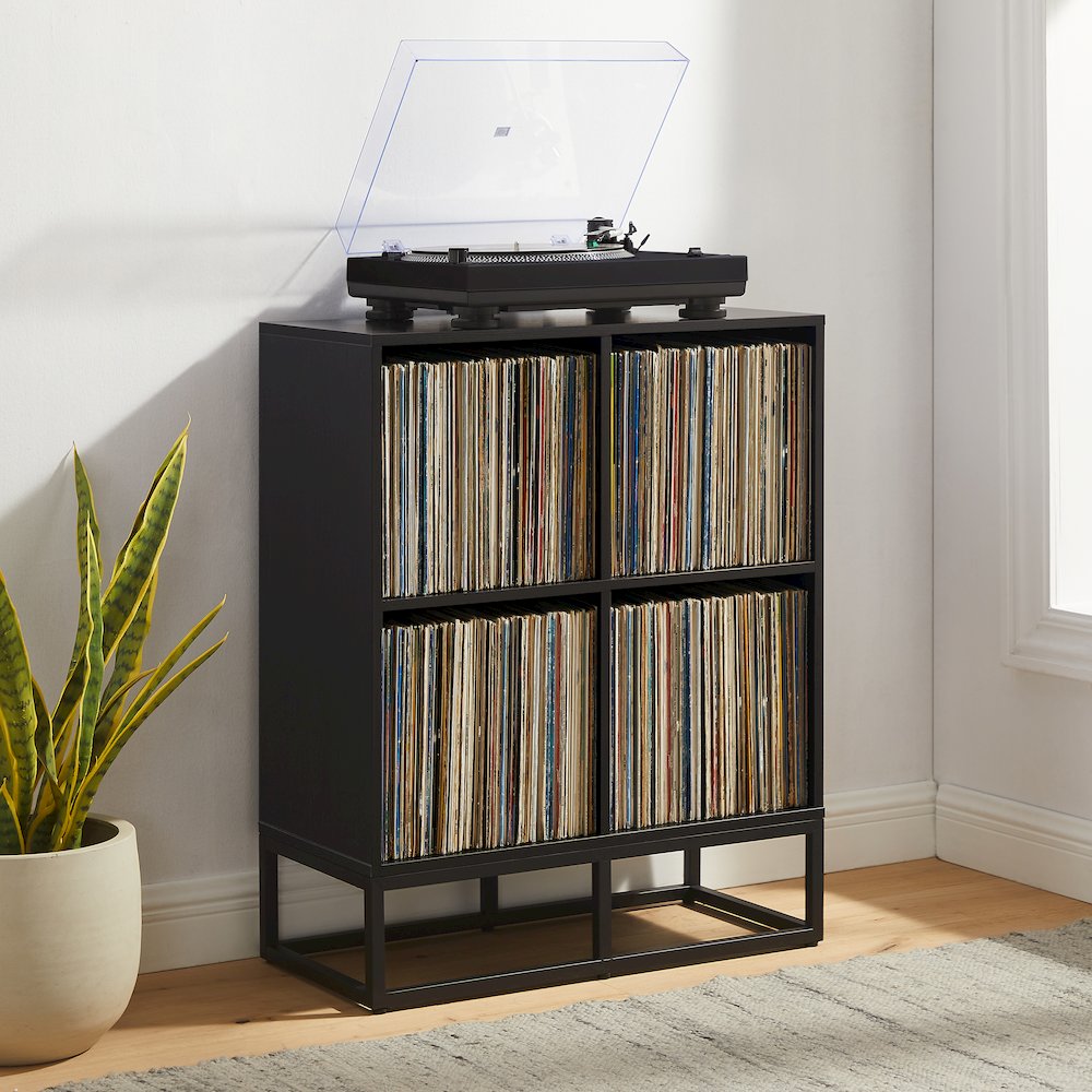 Enzo 4 Cube Record Player Stand With Vinyl Storage. Picture 4