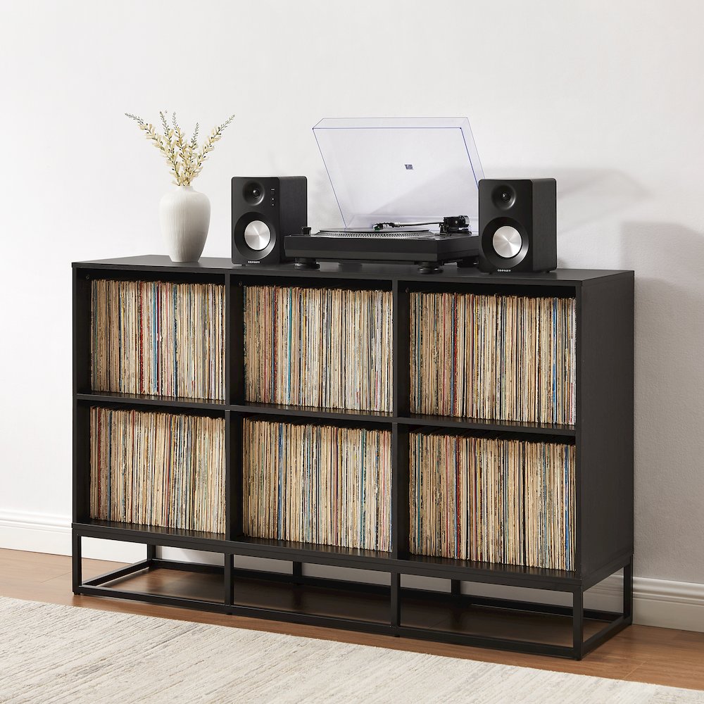 Enzo 6 Cube Record Player Stand With Vinyl Storage. Picture 5