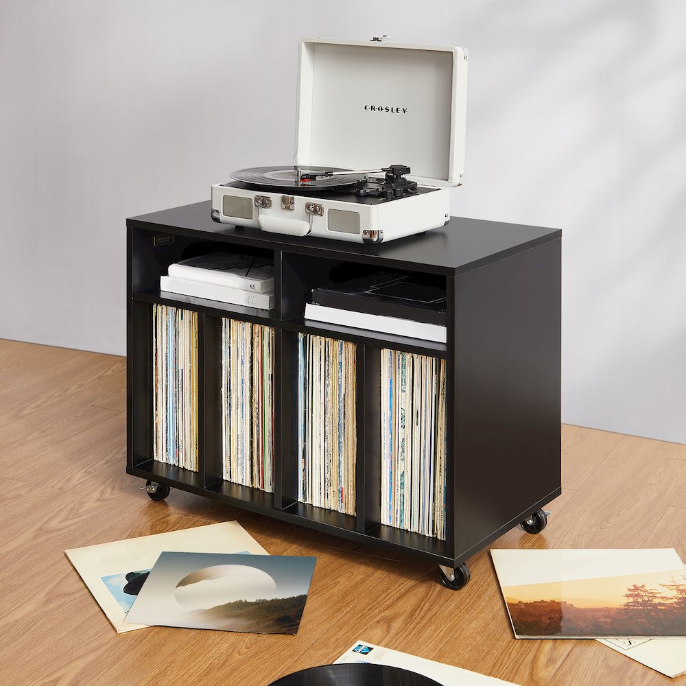 Carlo Rolling Record Player Stand With Vinyl Storage. Picture 7