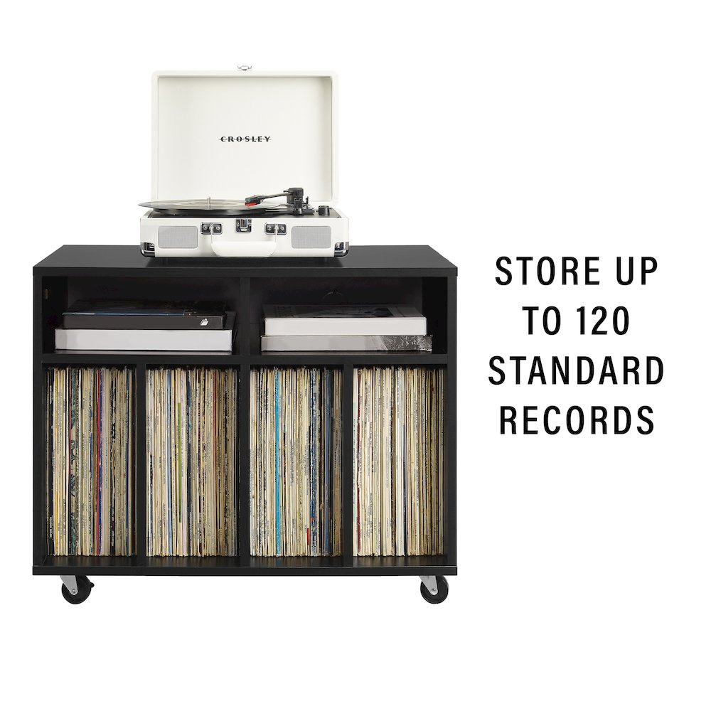 Carlo Rolling Record Player Stand With Vinyl Storage. Picture 9