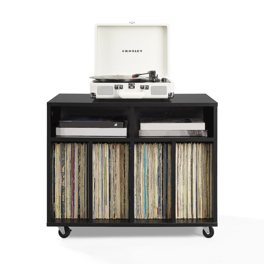 Carlo Rolling Record Player Stand With Vinyl Storage. Picture 4