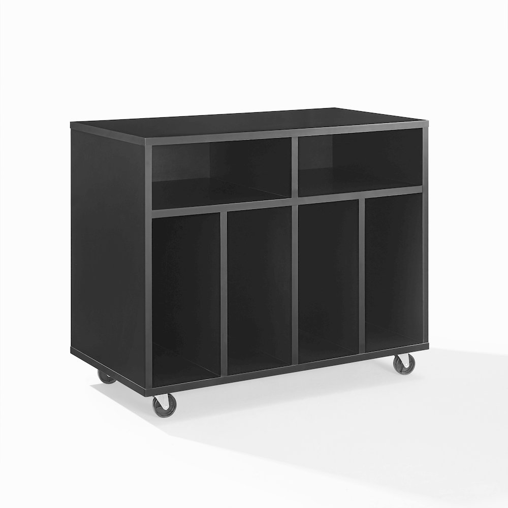 Carlo Rolling Record Player Stand With Vinyl Storage. Picture 2