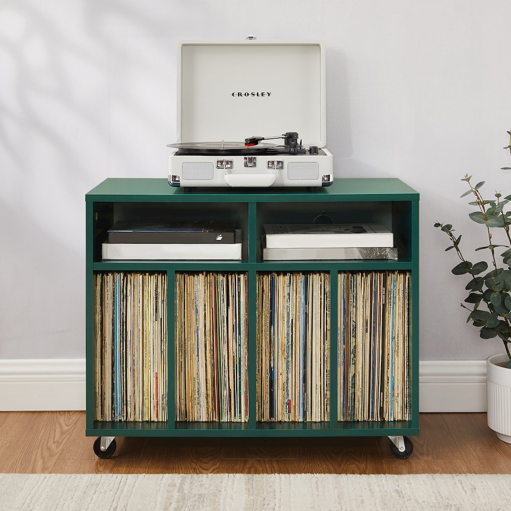 Carlo Rolling Record Player Stand With Vinyl Storage. Picture 6