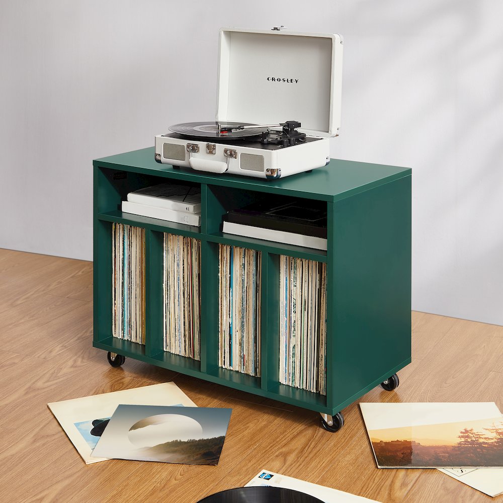 Carlo Rolling Record Player Stand With Vinyl Storage. Picture 7