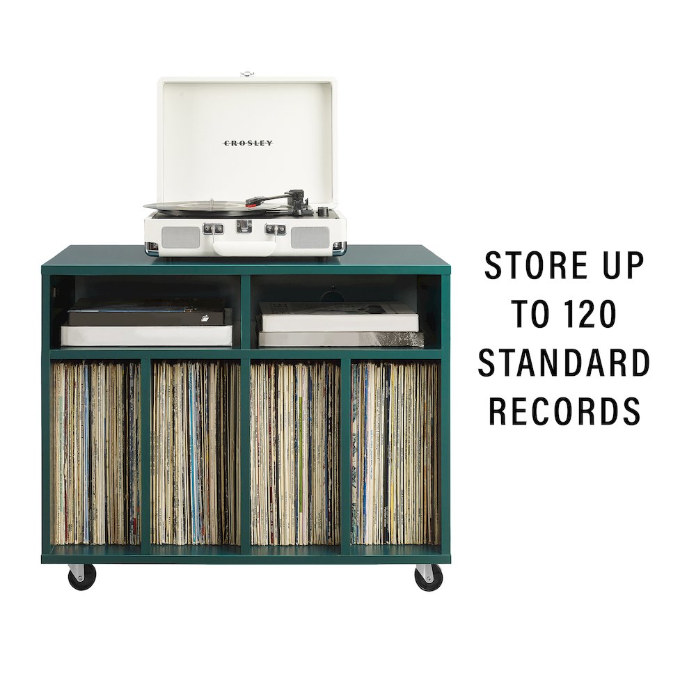 Carlo Rolling Record Player Stand With Vinyl Storage. Picture 9