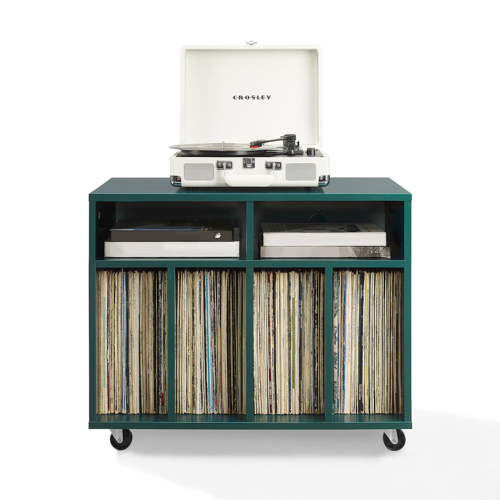 Carlo Rolling Record Player Stand With Vinyl Storage. Picture 4