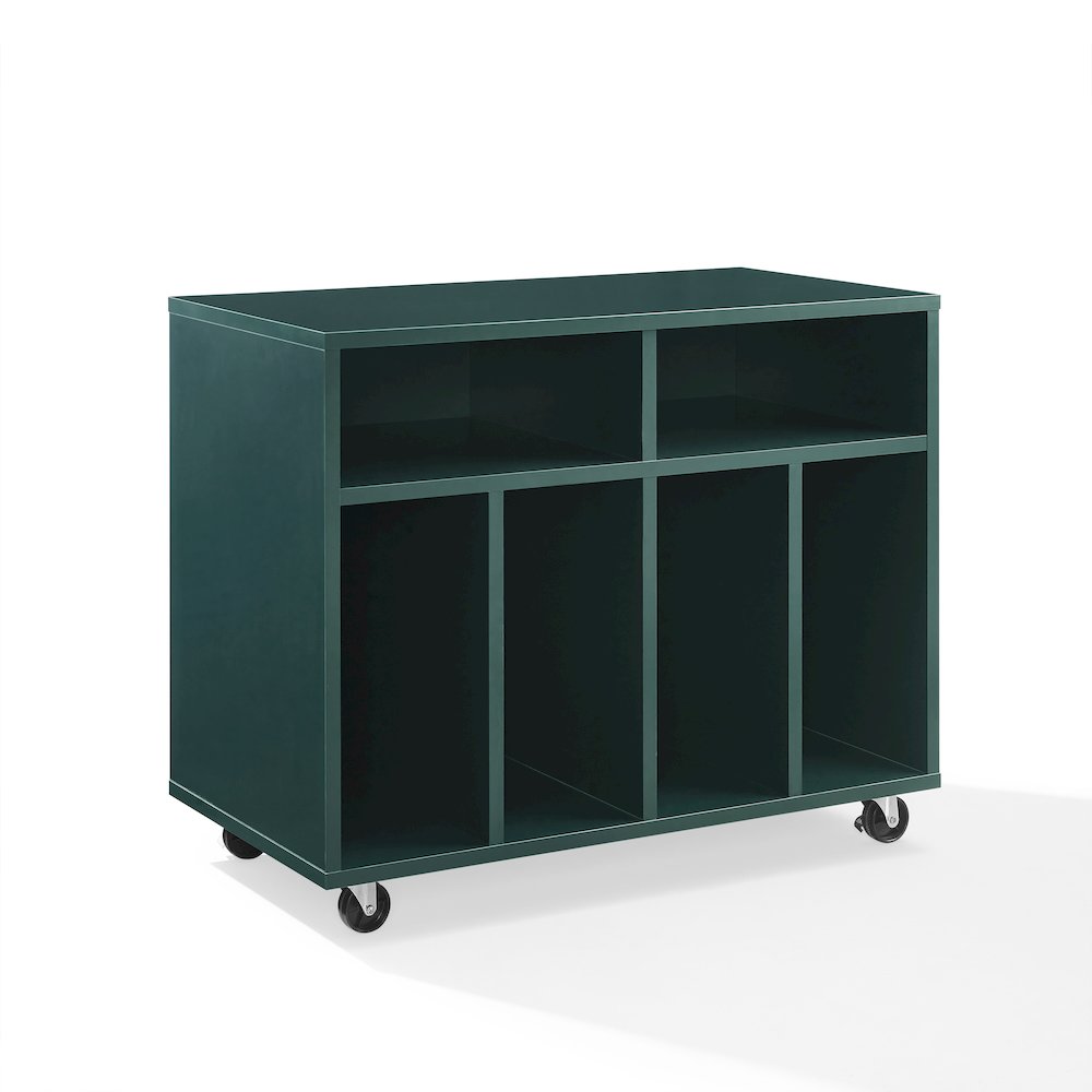 Carlo Rolling Record Player Stand With Vinyl Storage. Picture 2