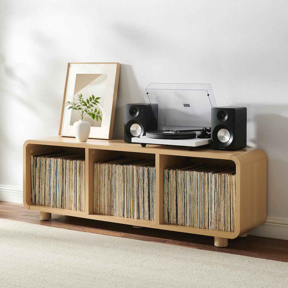 Zoe Large Record Player Stand With Vinyl Storage. Picture 5