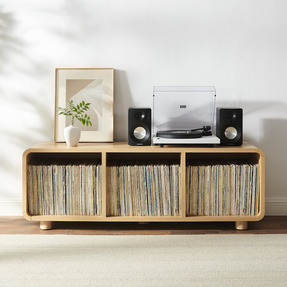 Zoe Large Record Player Stand With Vinyl Storage. Picture 6