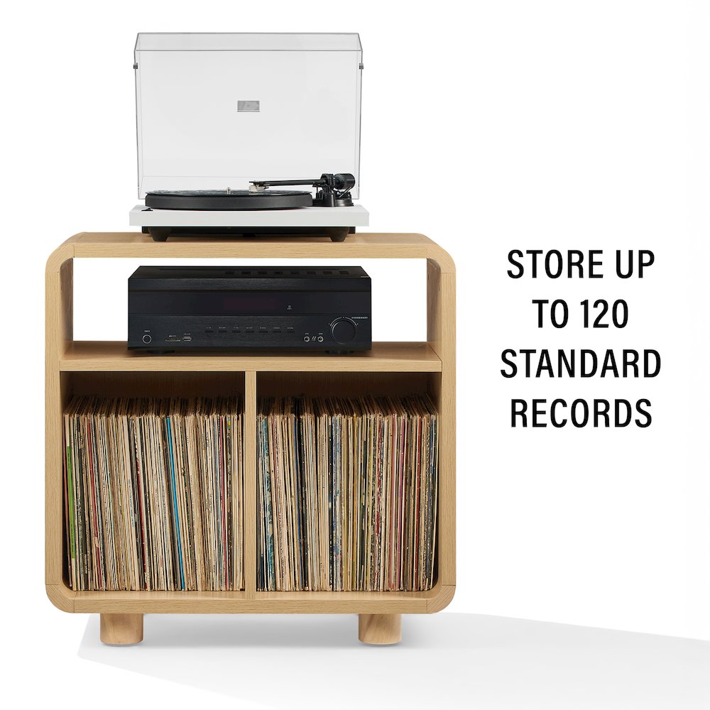 Zoe Record Player Stand With Vinyl Storage Ash. Picture 9