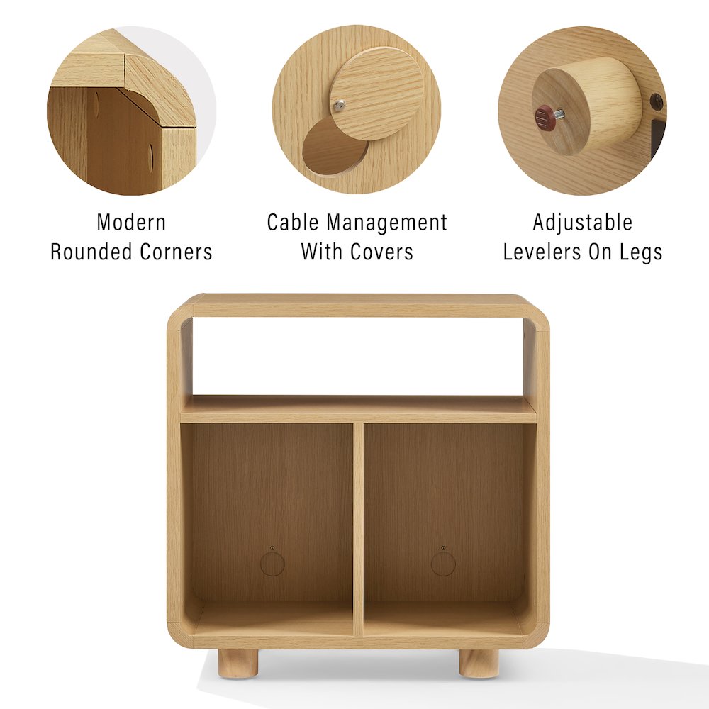 Zoe Record Player Stand With Vinyl Storage Ash. Picture 10
