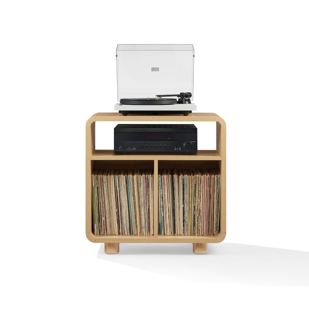 Zoe Record Player Stand With Vinyl Storage Ash. Picture 1