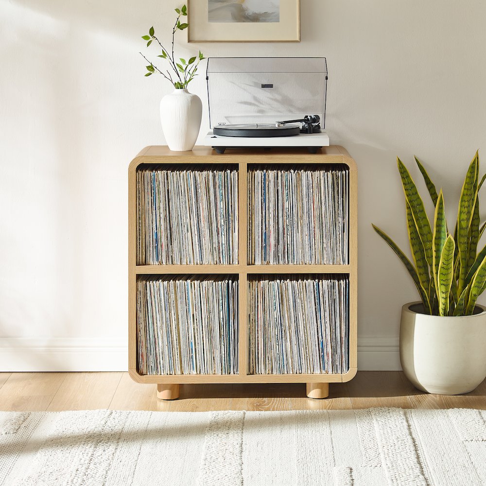 Zoe 4 Cube Record Player Stand With Vinyl Storage Ash. Picture 6