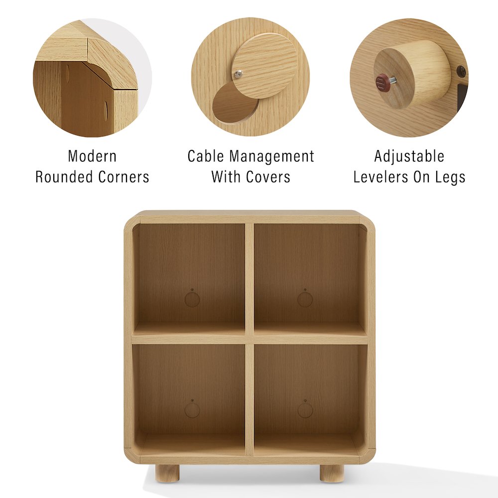 Zoe 4 Cube Record Player Stand With Vinyl Storage Ash. Picture 10